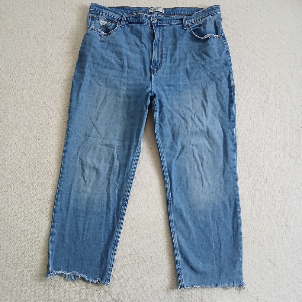 a&f ♡ ankle straight ultra high rise jeans abercrombie and fitch 18 34